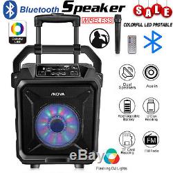 PA Party Speaker System Bluetooth Big Led Portable Stereo Tailgate Loud With Mic