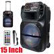 12/15 Portable Bluetooth Party Speaker Subwoofer Sound System Fm Aux With Mic