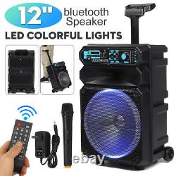 12 2000W Portable bluetooth Speaker Sound System DJ Party with Mic&Remote Contro