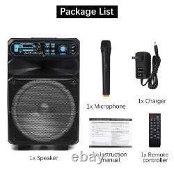 12 2000W Portable bluetooth Speaker Sound System DJ Party with Mic&Remote Contro