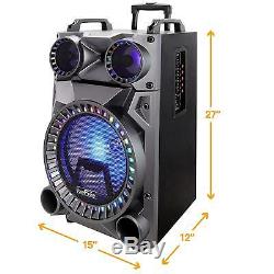 12 BLUETOOTH FM RADIO USB PORTABLE PARTY SPEAKER witht RECHARGEABLE BATTERY