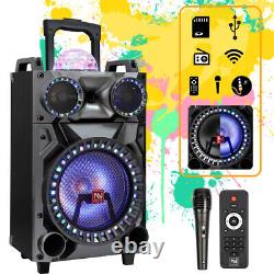 12 Bluetooth Portable Party Speaker Loud Heavy Bass Sound Speaker FM AUX with Mic
