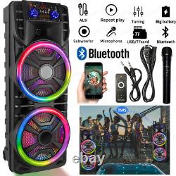 12 Bluetooth Speaker Subwoofer Heavy Bass Party DJ System AUX FM withMic & Remote