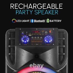 12 Bluetooth Speaker Subwoofer Heavy Bass Party DJ System AUX FM withMic & Remote