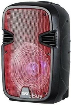 12 Inch Party Speaker With Stand And Microphone Rechargeable QFX PBX-1205-RD Red