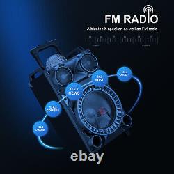12 Large Woofer 3000W Bluetooth Speaker Rechargable For Party FM Karaok DJ AUX