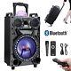 12 Portable Bluetooth Speaker Heavy Bass Party Dj Subwoofer Led With Mic Remote