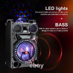 12 Portable Bluetooth Speaker Heavy Bass Party Speaker Disco LED with Mic Remote