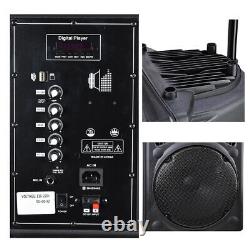 12 Portable PA Speaker Bluetooth DJ Party Promo Mic Loudspeaker Rolling Concert