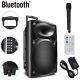 12 Portable Rolling Powered Dj Party Pa Speaker With Bluetooth Usb Remote Control