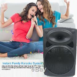 12 Portable Rolling Powered DJ Party PA Speaker with Bluetooth USB Remote Control