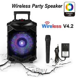 12 Portable Speaker Party DJ PA System Wireless Stereo Loud with Mic