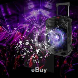 12 Portable Speaker Party DJ PA System Wireless Stereo with Mic US