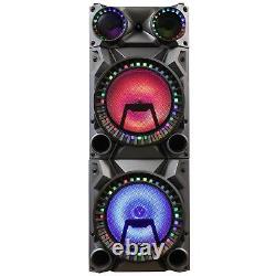 12in. Portable Party Speaker Rechargeable Bluetooth + Dual Layer Reactive Lights