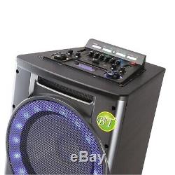12x2 Inch Large Woofer Tweeter Combo Outdoor Party Speaker System, Mic Input