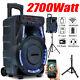15 2700w Portable Bluetooth Speaker Subwoofer Heavy Bass Party Dj With Stand