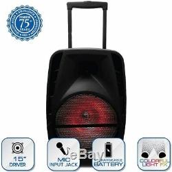 15 3000W Portable Bluetooth Speaker Sub woofer Heavy Bass Sound System Party