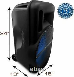 15 3600W Portable Bluetooth Speaker Sub woofer Heavy Bass Sound System Party