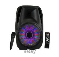 15 BLUETOOTH 5000w Rechargeable PORTABLE Party PA SPEAKER Tailgate BASS with MIC