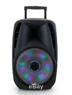 15 BLUETOOTH 5000w Rechargeable PORTABLE Party PA SPEAKER Tailgate BASS with MIC