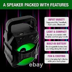 15 Bluetooth Speaker Mini Portable AUX SD/TF FM Radio Indoor Outdoor Party Light