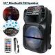 15'' Bluetooth Speaker Subwoofer Heavy Bass Stereo Party Speaker Fm Aux Light