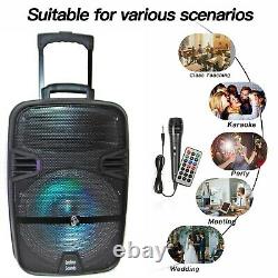 15 FM Bluetooth Speaker Subwoofer Heavy Bass Sound System Party Portable