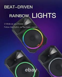 15-Inch 2-Way 1800W PA Speaker System with Stand Bluetooth DJ Karaoke Party