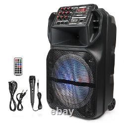 15 Party Bluetooth Speaker Portable Rechargeable DJ Sound System with Mic USB AUX