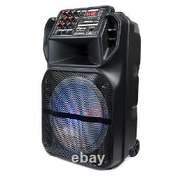 15'' Portable Bluetooth Speaker Subwoofer Heavy Bass Sound Party Speaker FM AUX