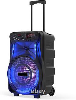 15 Portable Bluetooth Speaker with Stand Subwoofer Heavy Bass Party DJ System