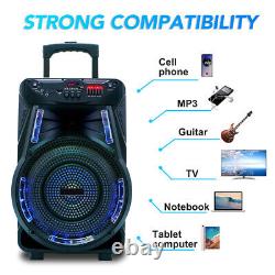 15 Portable Bluetooth Speaker with Stand Subwoofer Heavy Bass Party DJ System