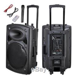 15 Portable PA Speaker Bluetooth DJ Party Promo Mic Loudspeaker Rolling Concert