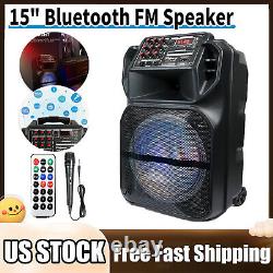 15 Wireless Portable Bluetooth Speaker Subwoofer Heavy Bass Sound System Party