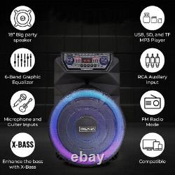 18 Woofer 4500W Portable Bluetooth Party Speaker Heavy Bass Sound WithMic Remote