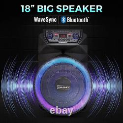 18 Woofer 4500W Portable Bluetooth Party Speaker Heavy Bass Sound WithMic Remote