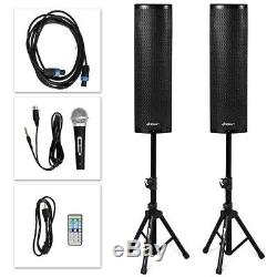 2000W Set of 2 Bi-Amplified Bluetooth Speakers Wedding Party 8 x 10 x 29.5 US