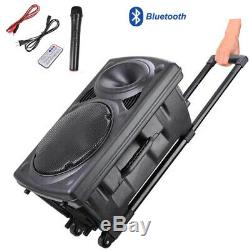 250W 12 Wireless Portable Bluetooth Karaoke Party Speaker With Remote FM DJ Micro