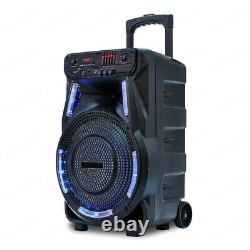 2700W Portable Bluetooth Speaker 15 Woofer Heavy Bass Party System withMic Tripod