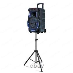 2700W Portable Bluetooth Speaker 15 Woofer Heavy Bass Party System withMic Tripod