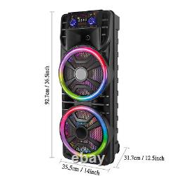 2800W Portable Bluetooth Party Speaker Dual 12 Subwoofer WithRemote Control, Mic