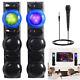 2pcs Bluetooth Pa Speaker System 2 Channel Heavy Bass Party Speaker With Mic Led