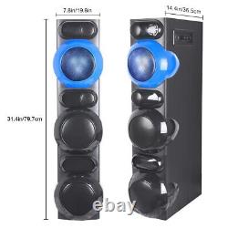 2PCS Bluetooth PA Speaker System 2 Channel Heavy Bass Party Speaker With Mic LED