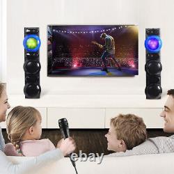 2PCS Bluetooth PA Speaker System 2 Channel Heavy Bass Party Speaker With Mic LED