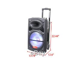 3000W Karaoke Outdoor Portable Bluetooth Trolley Speaker Dj Party with Mic Remote