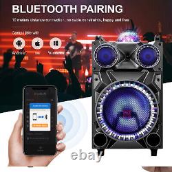 3000W Portable Bluetooth FM Party Speaker 12 Sub Woofer Heavy Bass Sound System