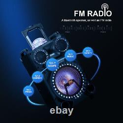 3000W Rechargable Bluetooth Speaker 12 Woofer Party FM Karaok DJ LED+Mic Remote