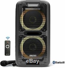 3400W Dolphin SP-2100RBT Rechargeable Bluetooth Party Speaker Dual 10 WaveSync