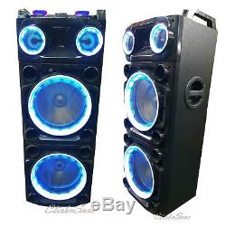 39 Bluetooth Loud DJ Party Disco Speaker With Karaoke USB SD RGB LED AUX RADIO