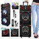 4,500w Dual 10 Subwoofer Bluetooth Speaker Rechargable Party Withled Fm Karaok Dj